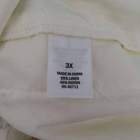 Ophelia Roe Womens Plus Size 3X White Ivory Linen Blend Paper Bag Shorts NEW - Picture 6 of 11